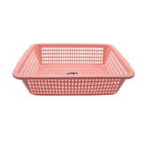 Plastic Washing Basket(38*28.2*9.8CM) in pink, perfect for laundry and organizing household items.